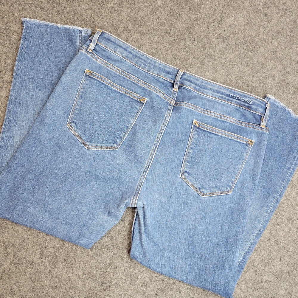 Vigoss Jeans Mens 34 Light Wash‎ Distressed Stretch Slim Fit Frayed Hem Casual